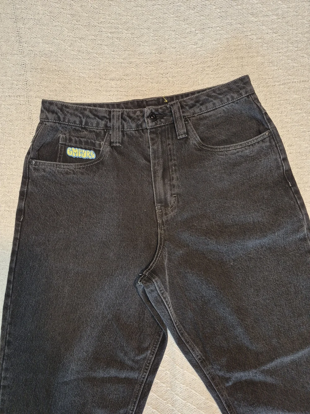 Empyre Men's Black Loose Fit Skater Jeans with Branded Patch